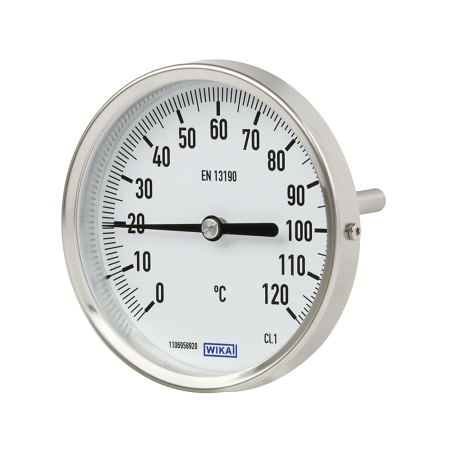 Термометр А52.100, диапазон -30...+50°C, ф100мм, шток 45мм,(36535055) стат. давл. до 25бар, гладкий шток